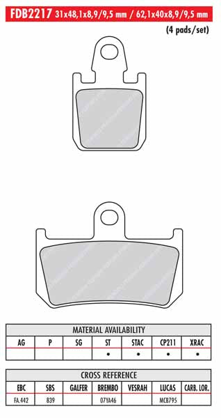 FR-FDB2217 - drawing NOT to scale