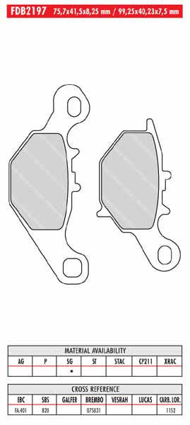 FR-FDB2197 - drawing NOT to scale