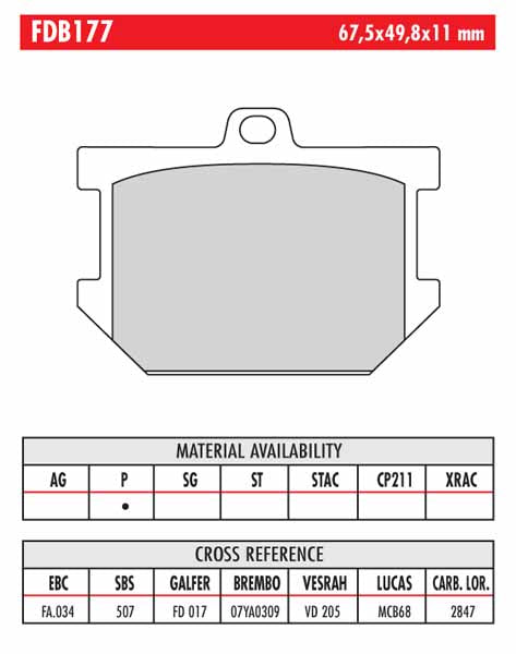 FR-FDB177 - drawing NOT to scale